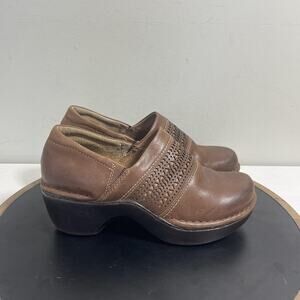 Ariat Shoes Womens Size 7 Leather Slip On Comfort Clogs Block Heel Brown